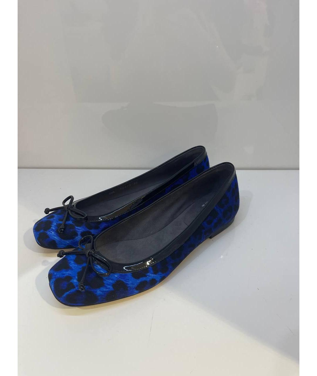 STUART WEITZMAN Синие текстильные балетки, фото 2