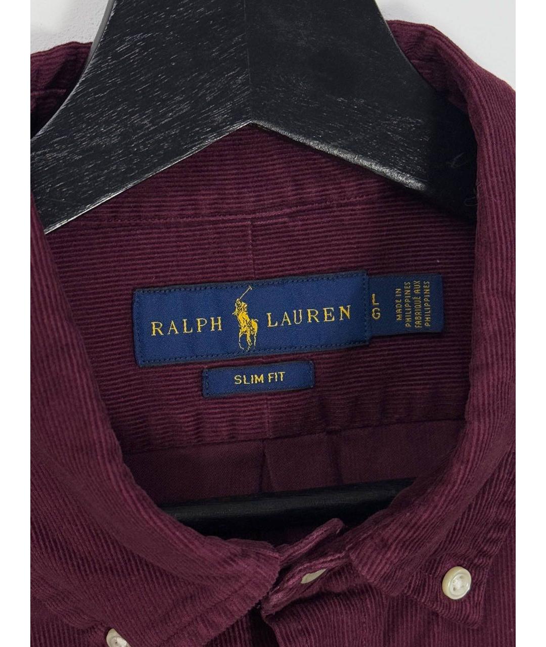 POLO RALPH LAUREN Бордовая хлопковая кэжуал рубашка, фото 2