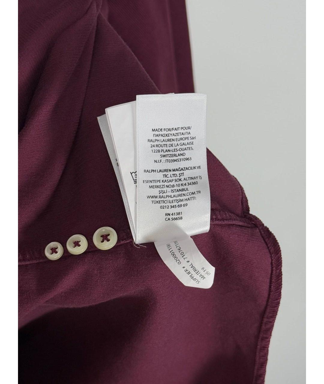 POLO RALPH LAUREN Бордовая хлопковая кэжуал рубашка, фото 5