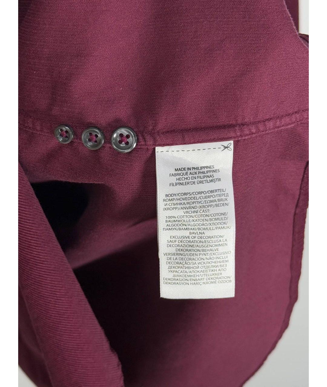 POLO RALPH LAUREN Бордовая хлопковая кэжуал рубашка, фото 5