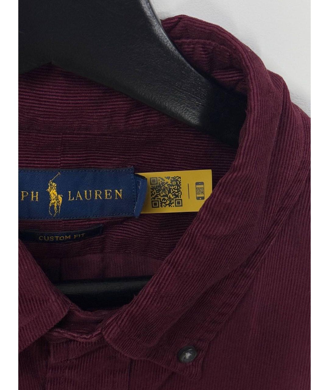 POLO RALPH LAUREN Бордовая хлопковая кэжуал рубашка, фото 4