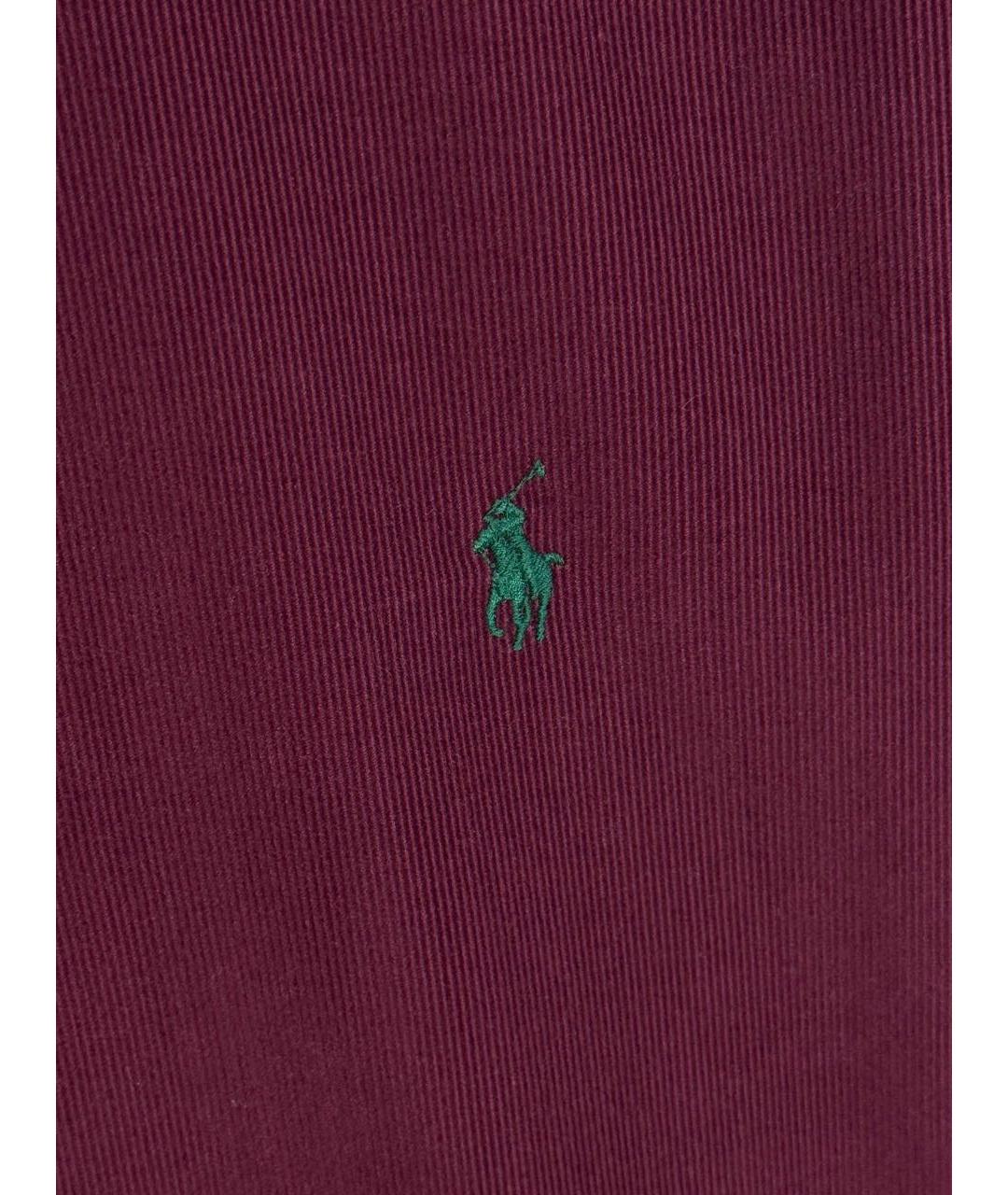POLO RALPH LAUREN Бордовая хлопковая кэжуал рубашка, фото 3