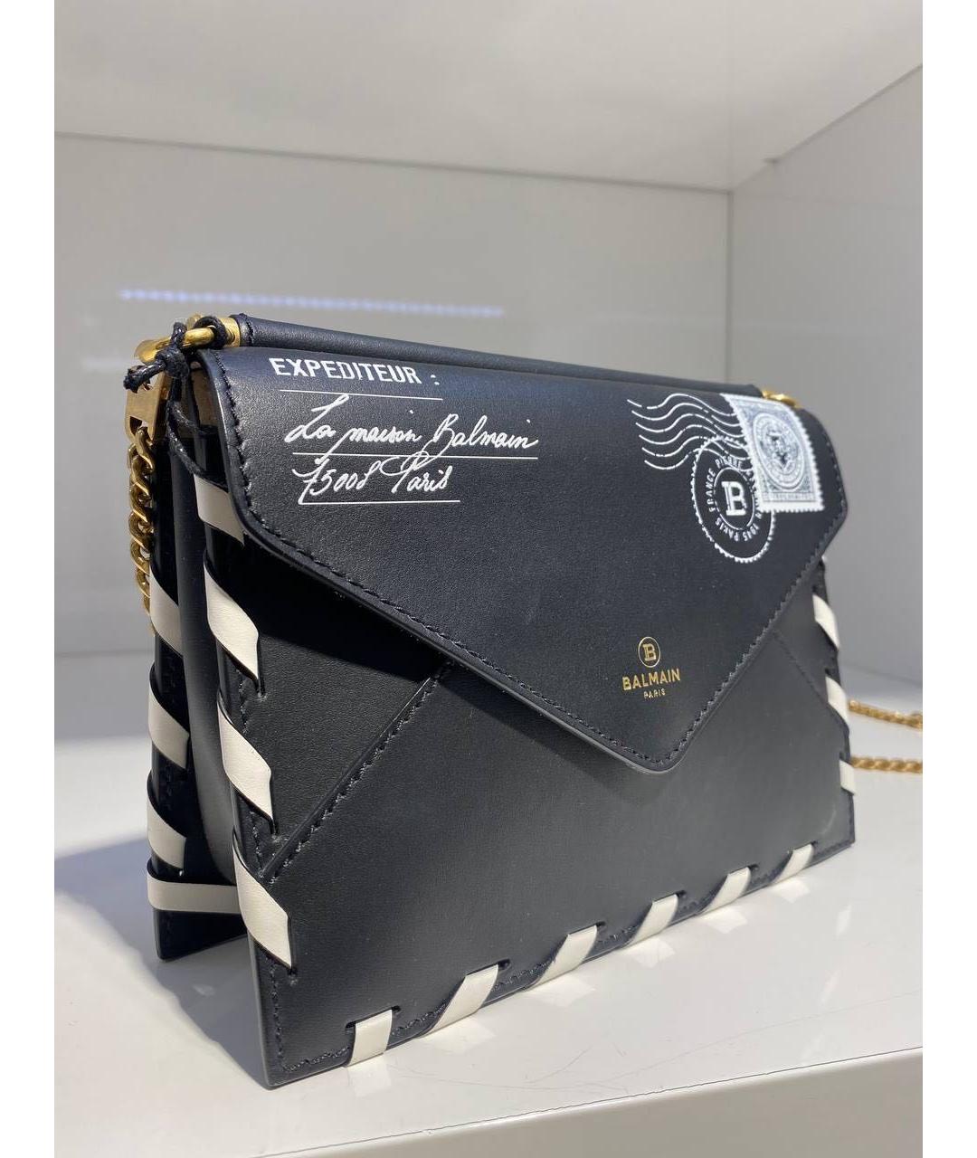 BALMAIN Черная кожаная сумка через плечо, фото 2