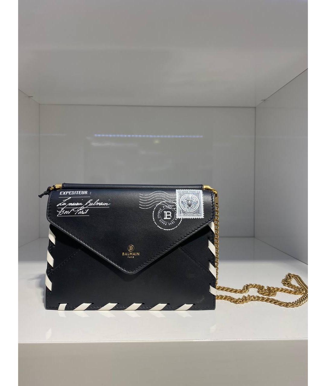 BALMAIN Черная кожаная сумка через плечо, фото 4