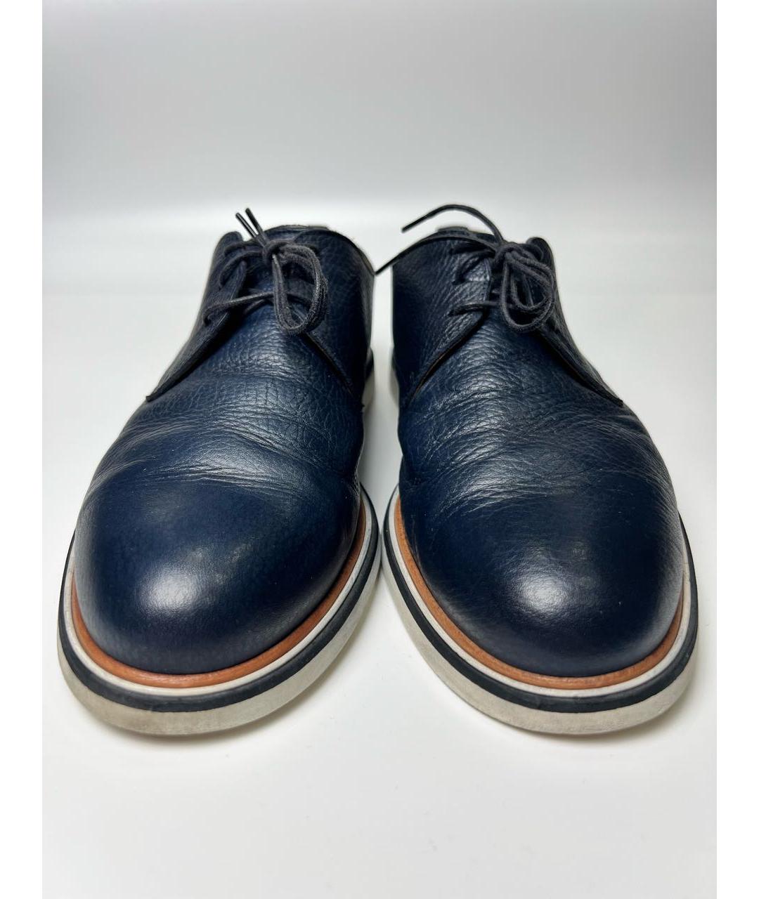 DOUCAL'S Темно-синие кожаные туфли, фото 6