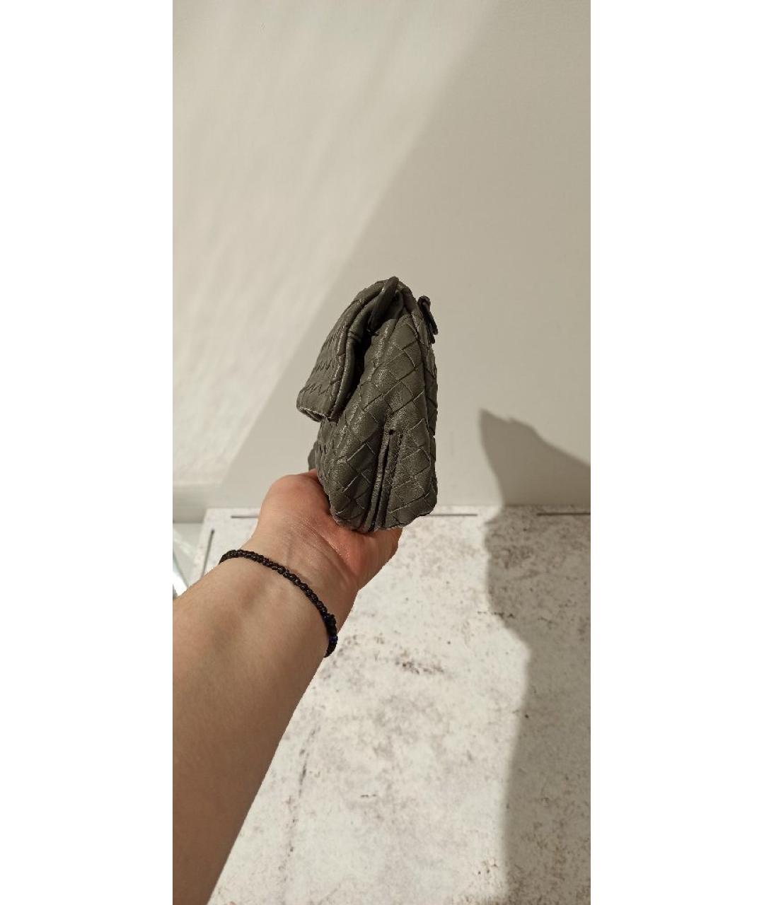 BOTTEGA VENETA Серая кожаная сумка через плечо, фото 3