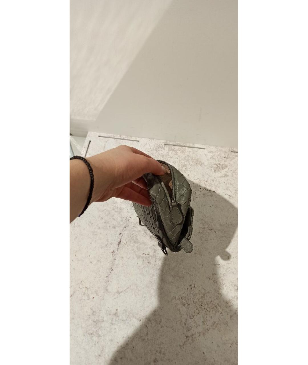 BOTTEGA VENETA Серая кожаная сумка через плечо, фото 6