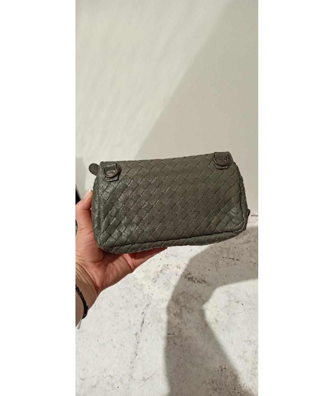 BOTTEGA VENETA Серая кожаная сумка через плечо, фото 4