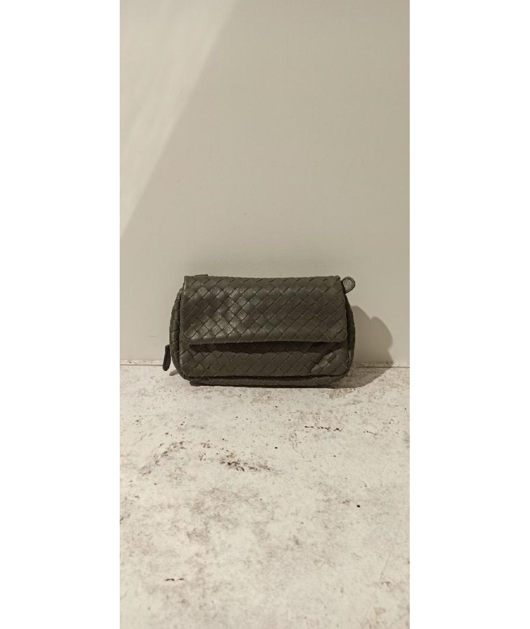 BOTTEGA VENETA Серая кожаная сумка через плечо, фото 2