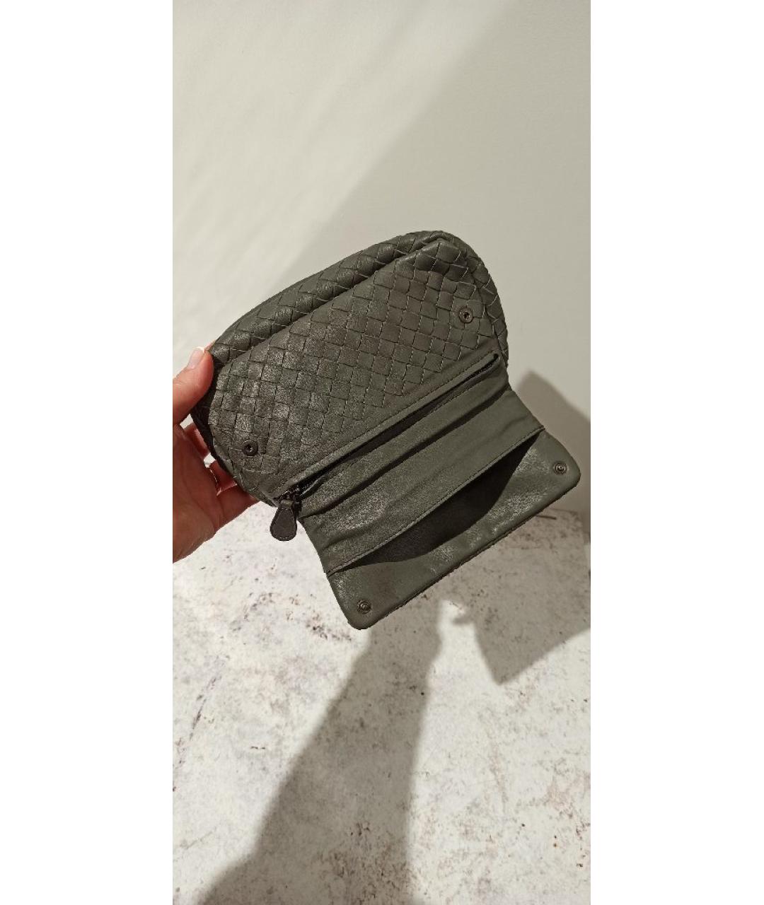BOTTEGA VENETA Серая кожаная сумка через плечо, фото 5