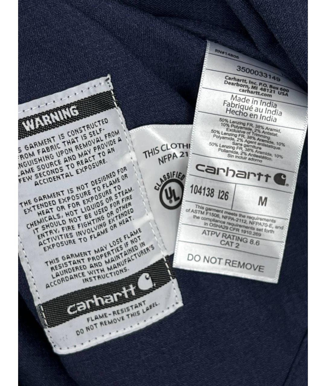 CARHARTT Темно-синяя хлопковая кэжуал рубашка, фото 5