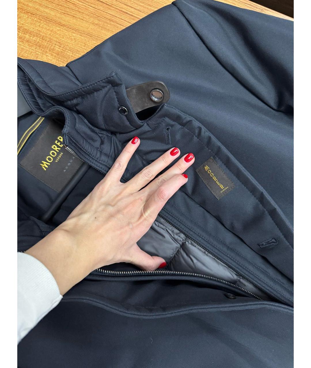 MOORER Темно-синяя полиэстеровая куртка, фото 2