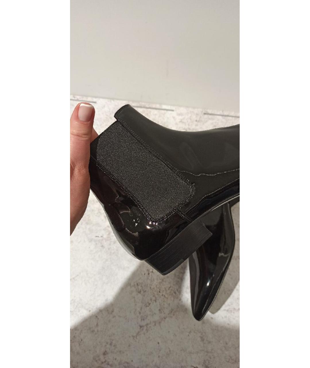 SAINT LAURENT Черные ботильоны из лакированной кожи, фото 5