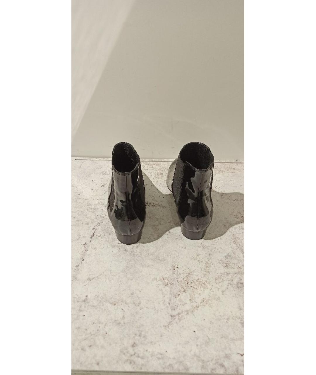 SAINT LAURENT Черные ботильоны из лакированной кожи, фото 3