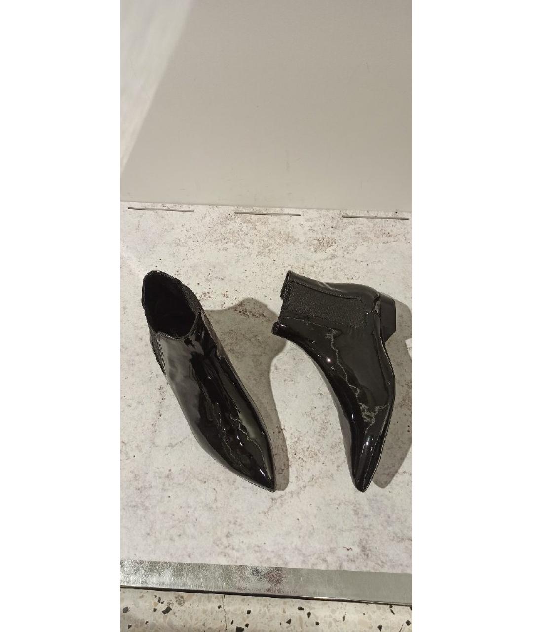 SAINT LAURENT Черные ботильоны из лакированной кожи, фото 4