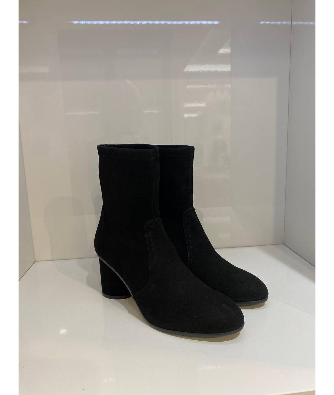 STUART WEITZMAN Черные замшевые сапоги, фото 2