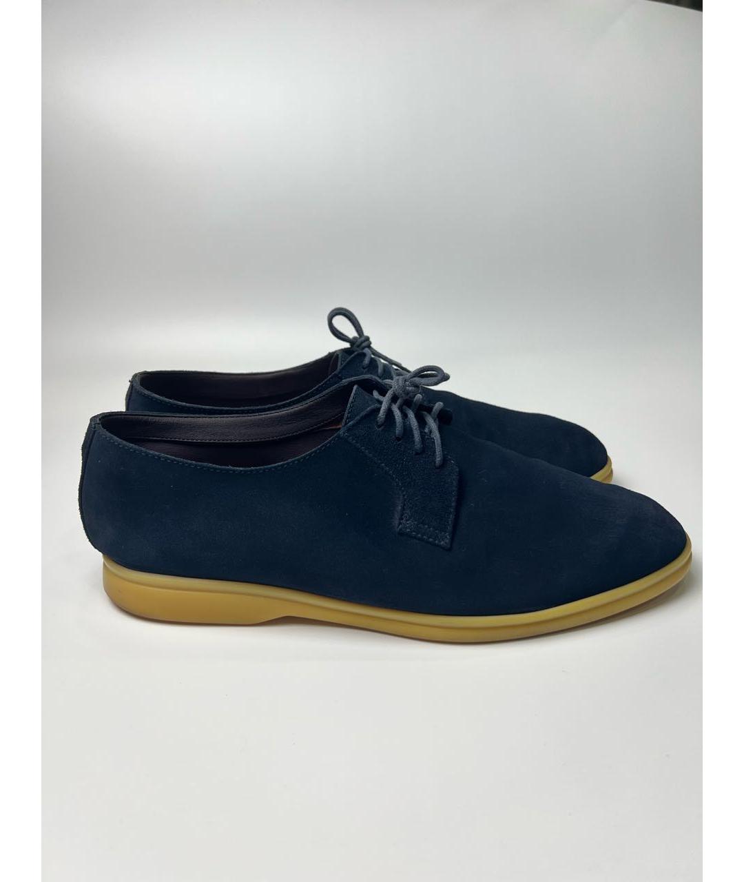 LORO PIANA Темно-синие замшевые туфли, фото 9