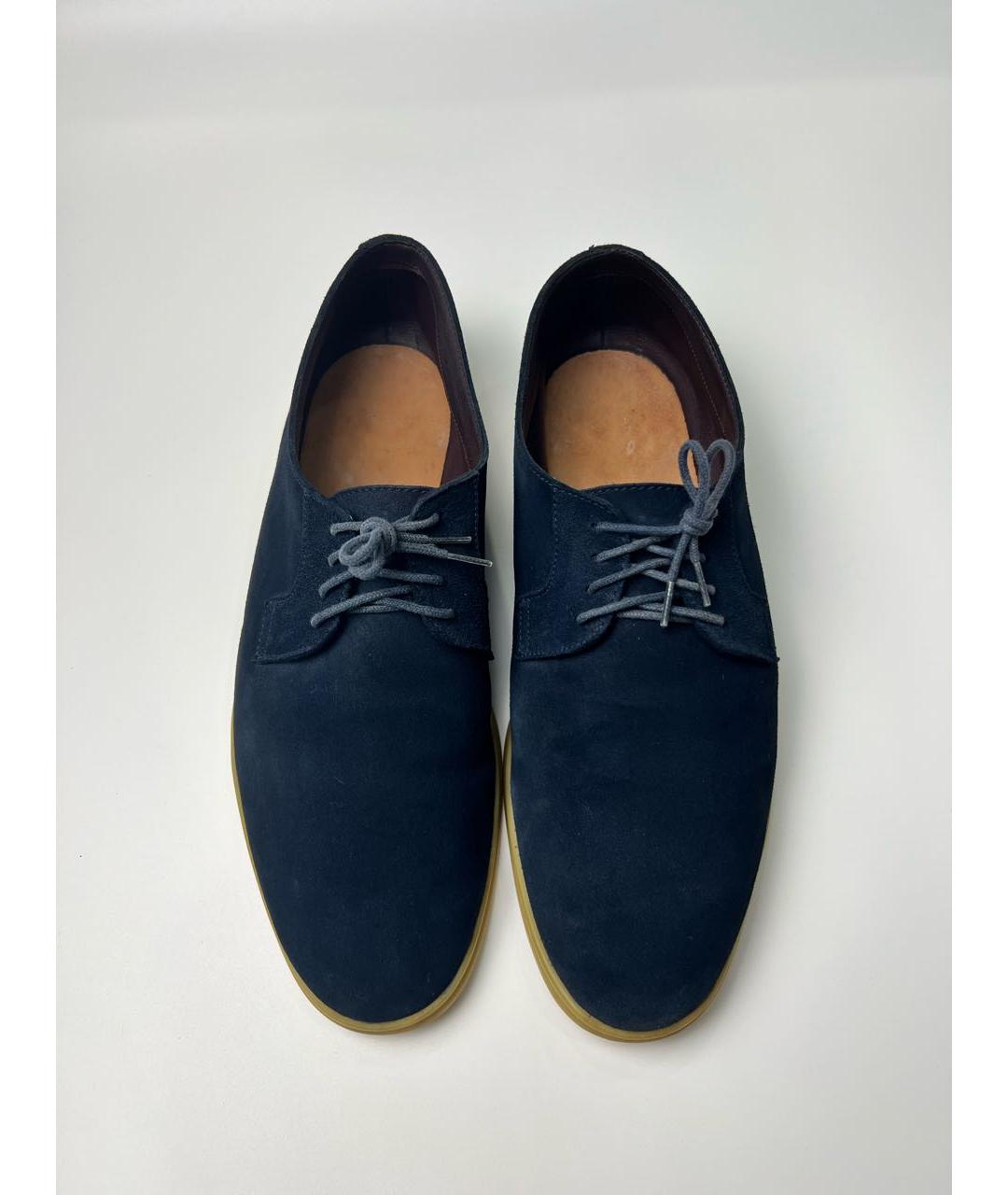 LORO PIANA Темно-синие замшевые туфли, фото 3