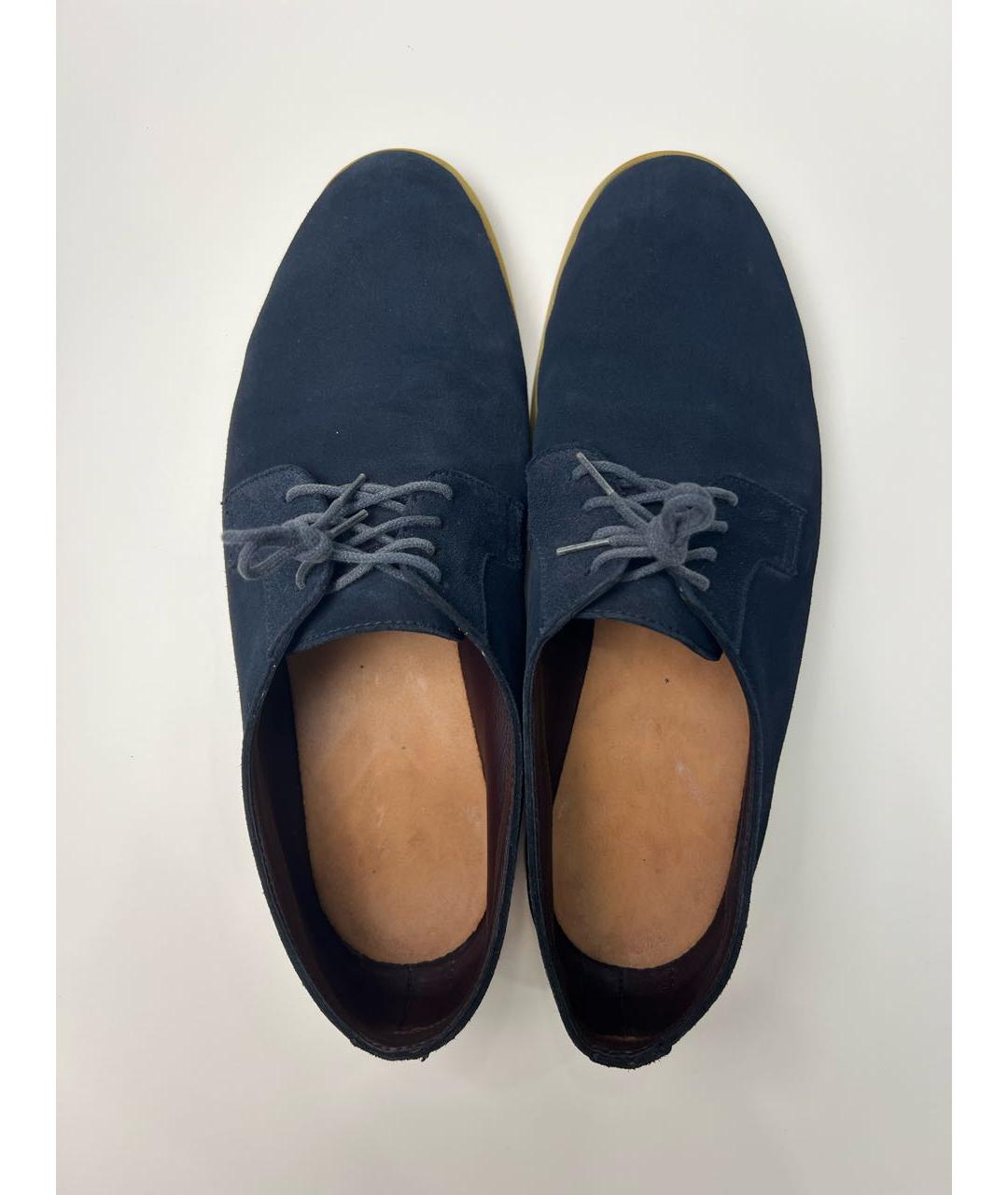 LORO PIANA Темно-синие замшевые туфли, фото 4