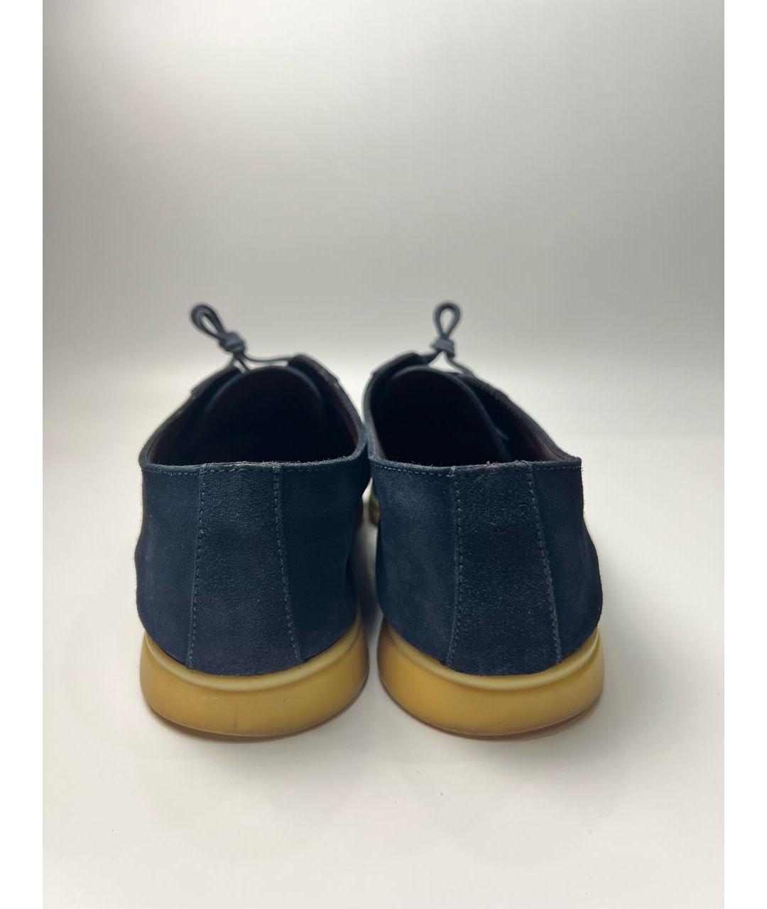 LORO PIANA Темно-синие замшевые туфли, фото 5