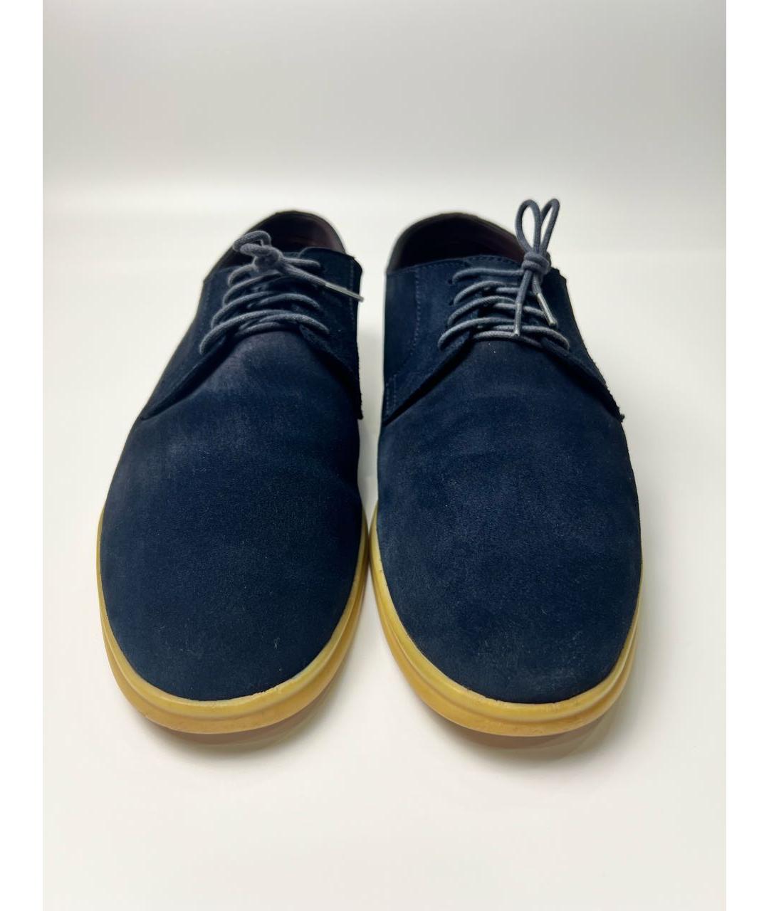 LORO PIANA Темно-синие замшевые туфли, фото 6