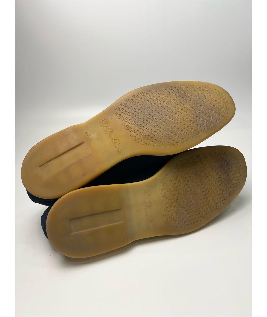 LORO PIANA Темно-синие замшевые туфли, фото 8