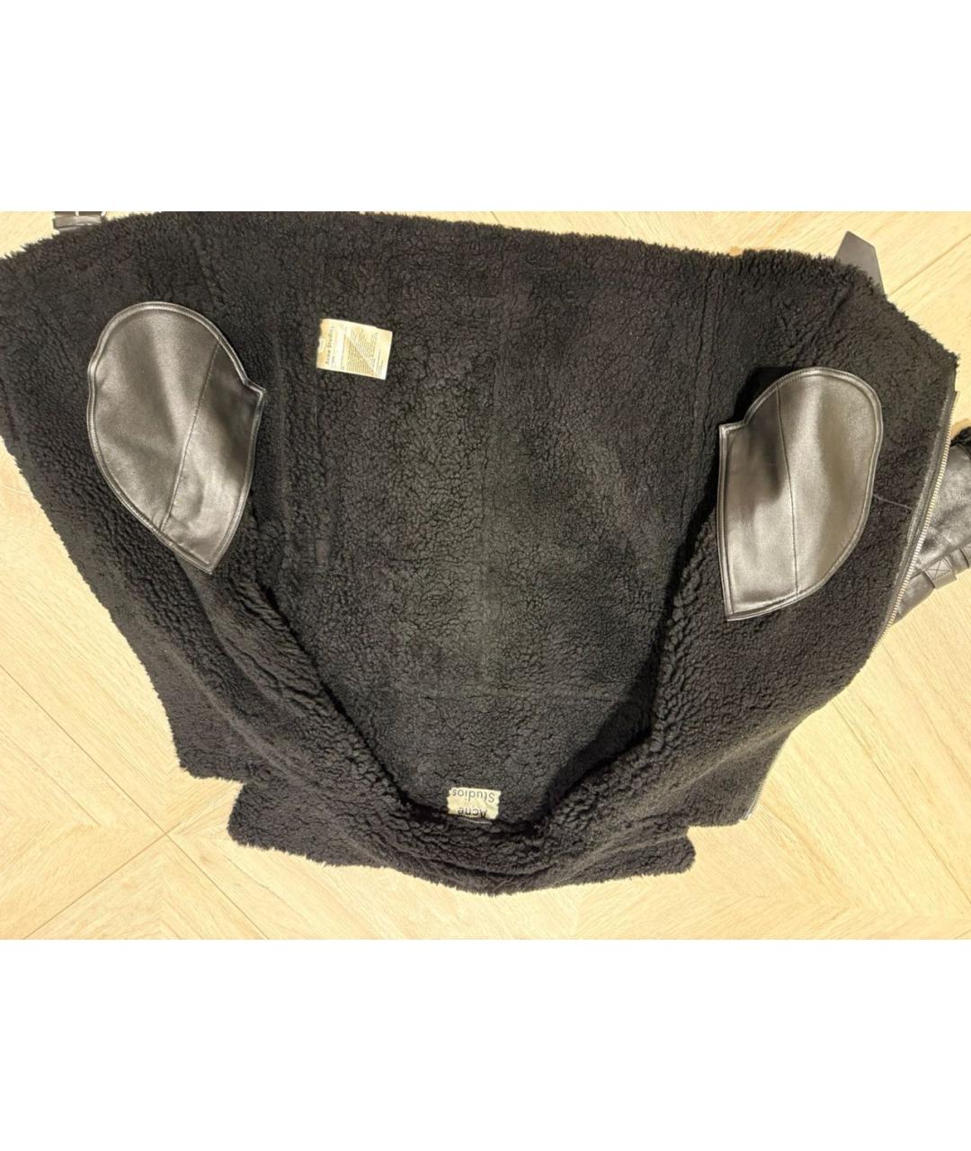 ACNE STUDIOS Черная кожаная дубленка, фото 4