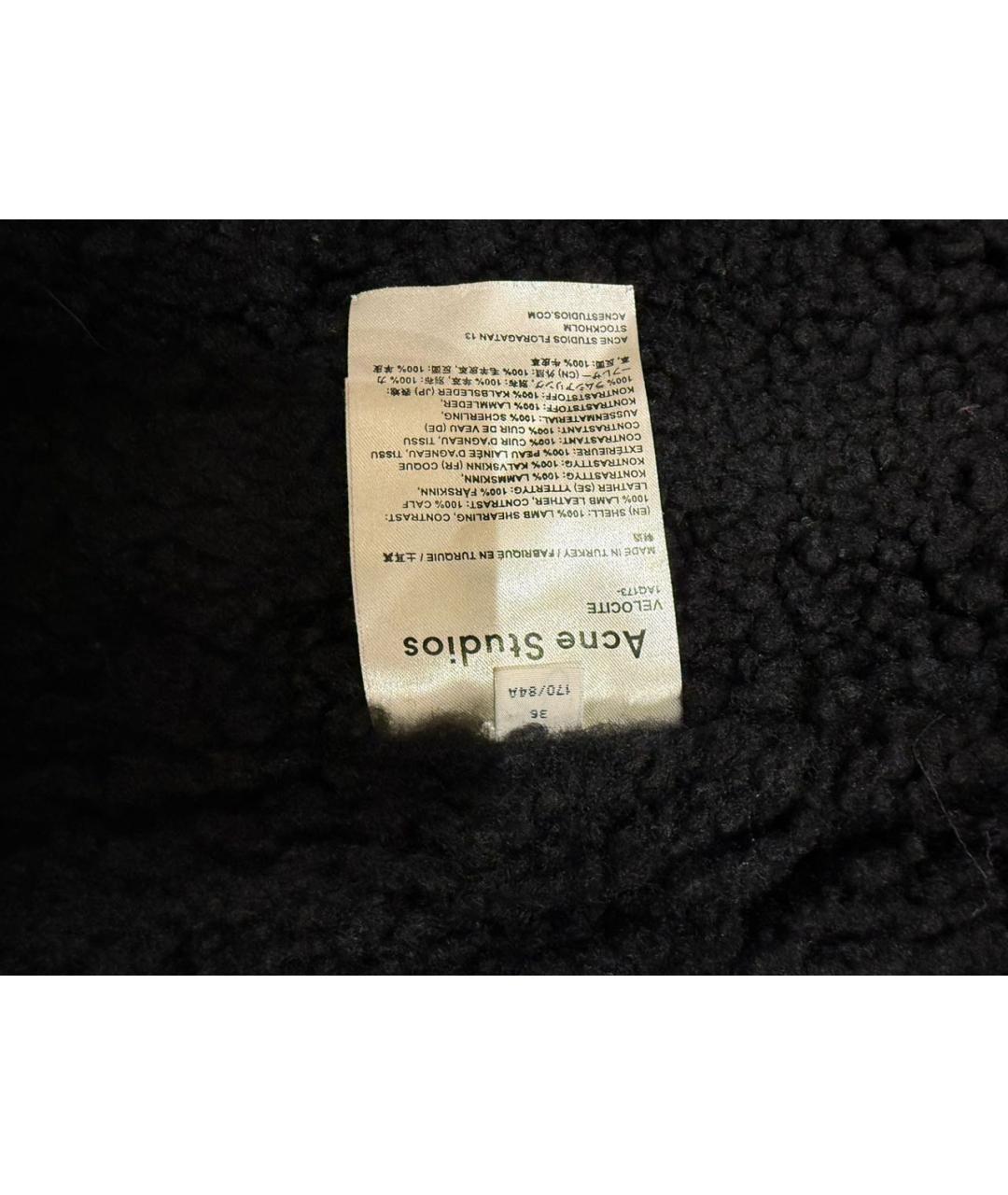 ACNE STUDIOS Черная кожаная дубленка, фото 6