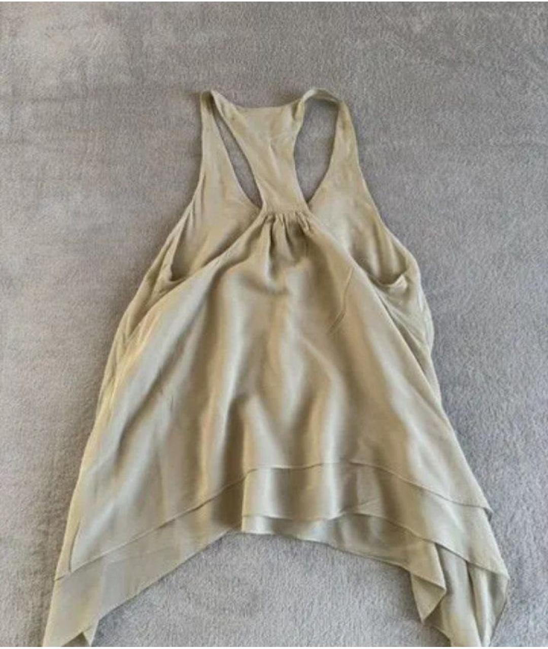 BARBARA BUI Бежевая шелковая майка, фото 3