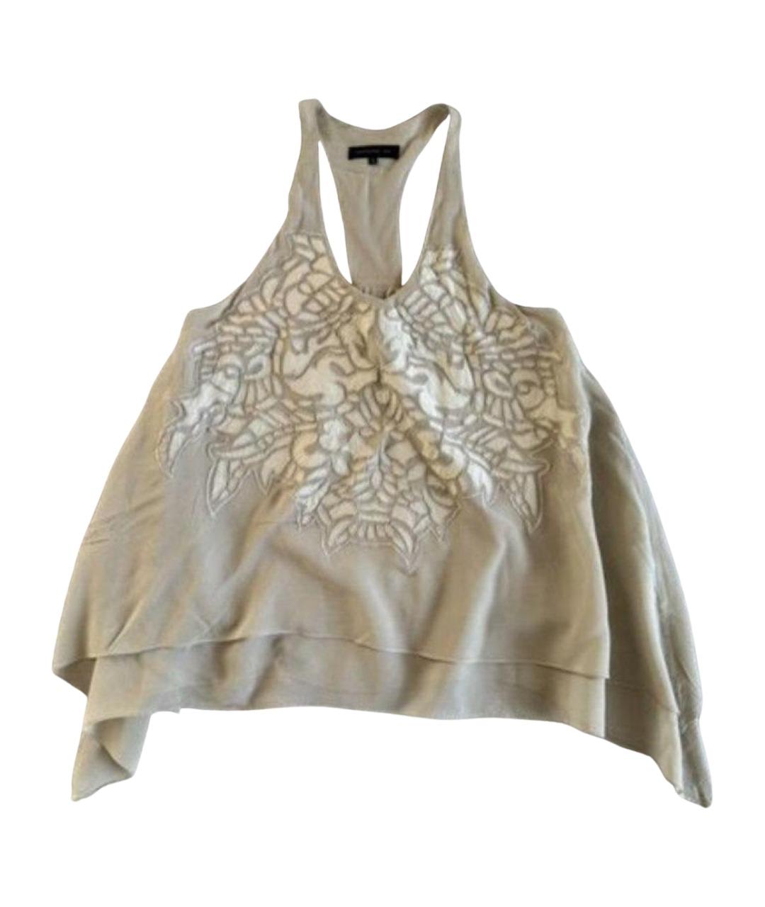 BARBARA BUI Бежевая шелковая майка, фото 1