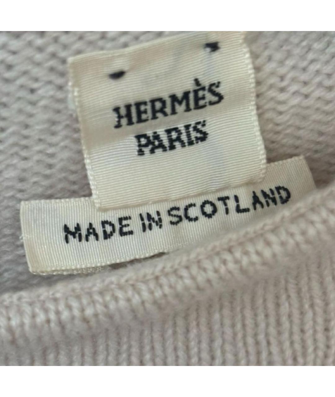 HERMES Бежевое кашемировое повседневное платье, фото 4