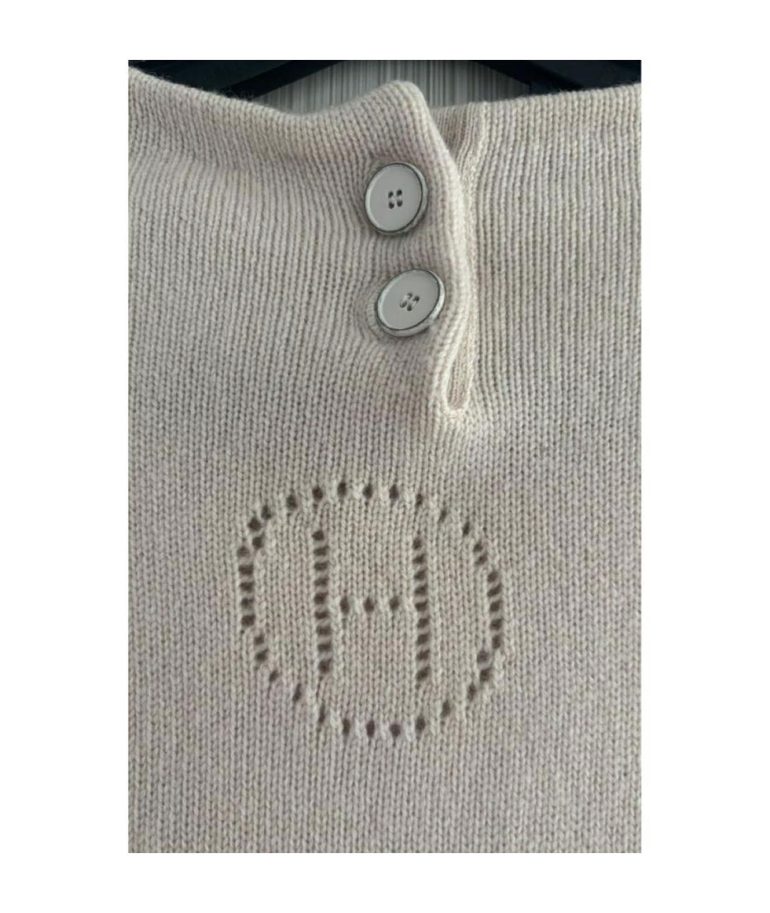 HERMES Бежевое кашемировое повседневное платье, фото 3