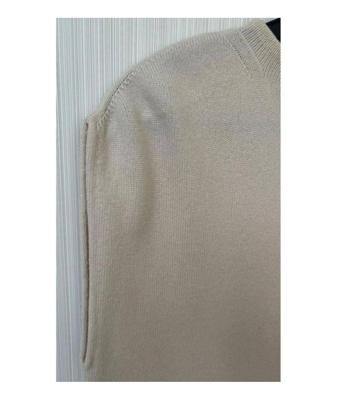 HERMES Бежевое кашемировое повседневное платье, фото 6