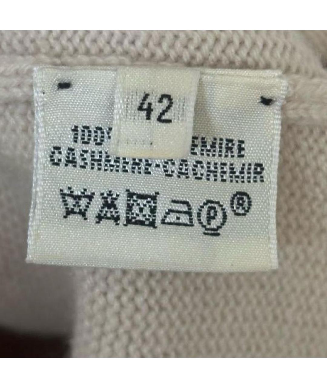 HERMES Бежевое кашемировое повседневное платье, фото 5