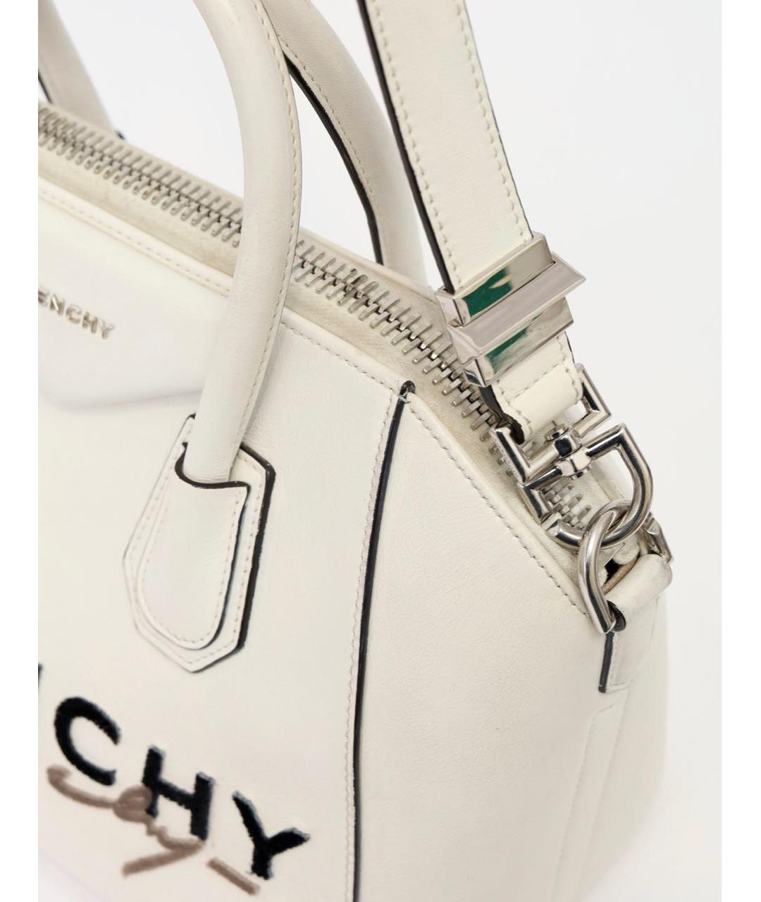 GIVENCHY Белая кожаная сумка с короткими ручками, фото 5