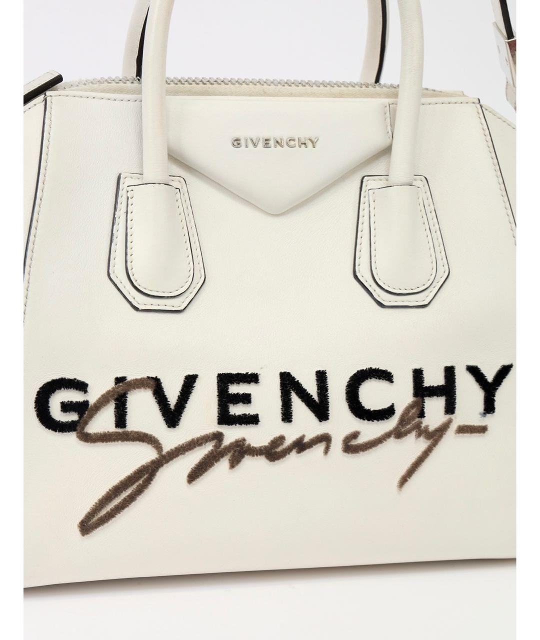 GIVENCHY Белая кожаная сумка с короткими ручками, фото 2