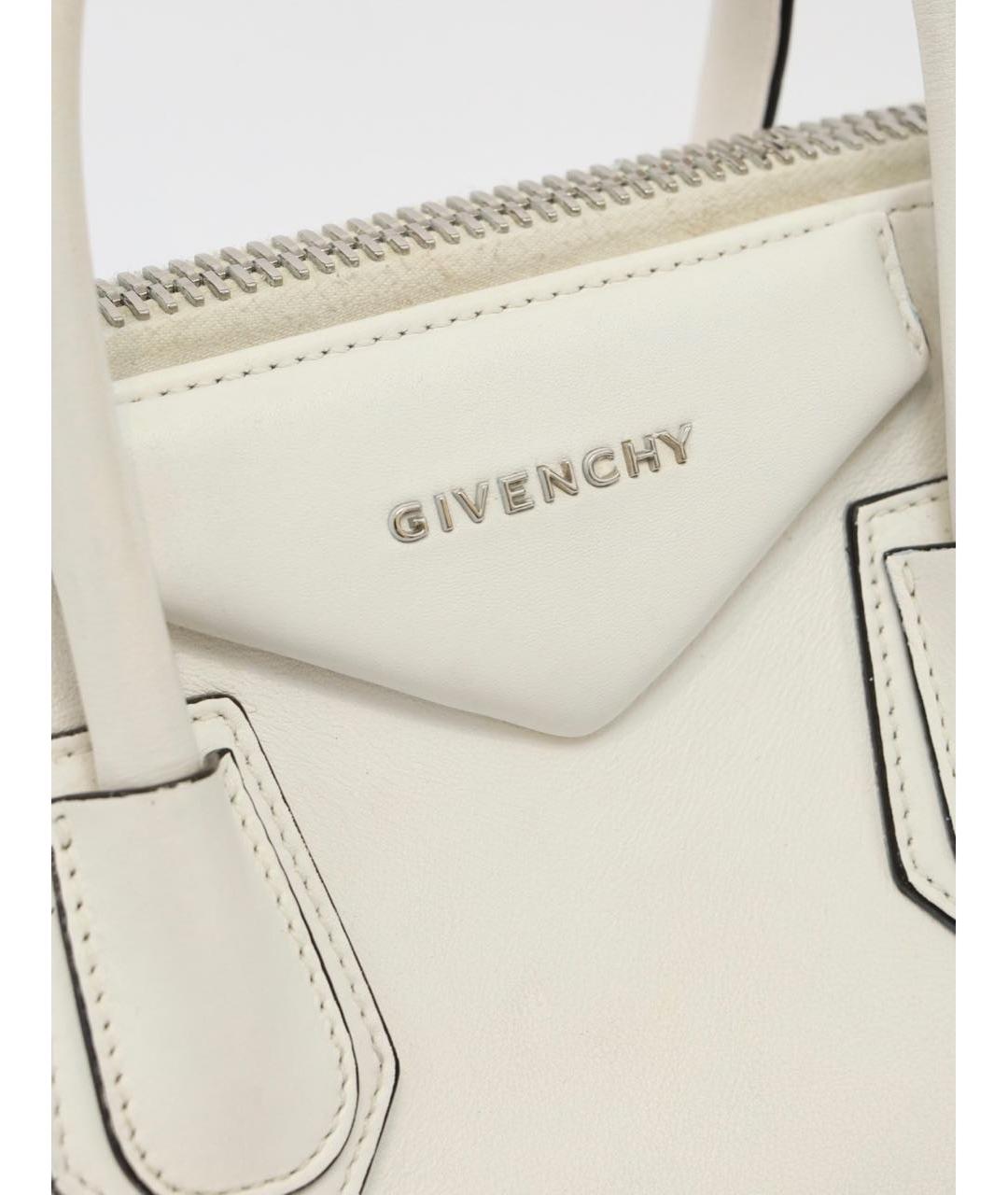 GIVENCHY Белая кожаная сумка с короткими ручками, фото 7