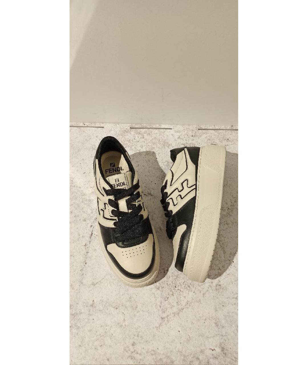 FENDI Мульти кожаные кеды, фото 5