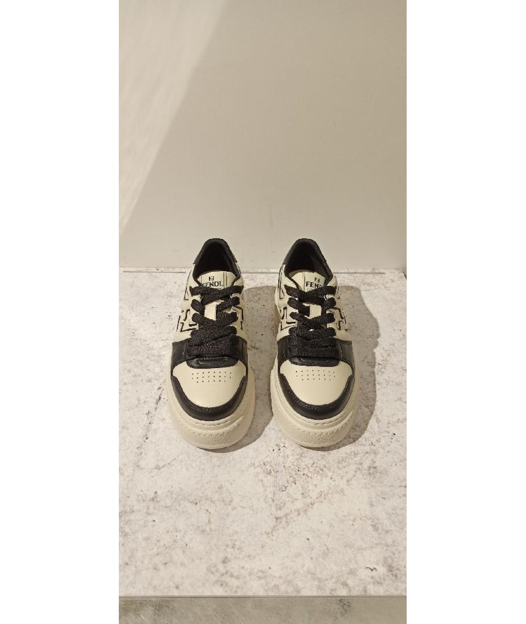 FENDI Мульти кожаные кеды, фото 3