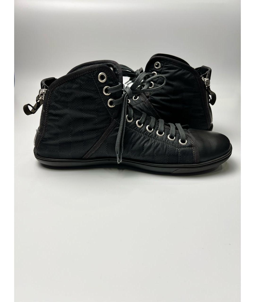 LOUIS VUITTON Черные кожаные высокие кроссовки / кеды, фото 7