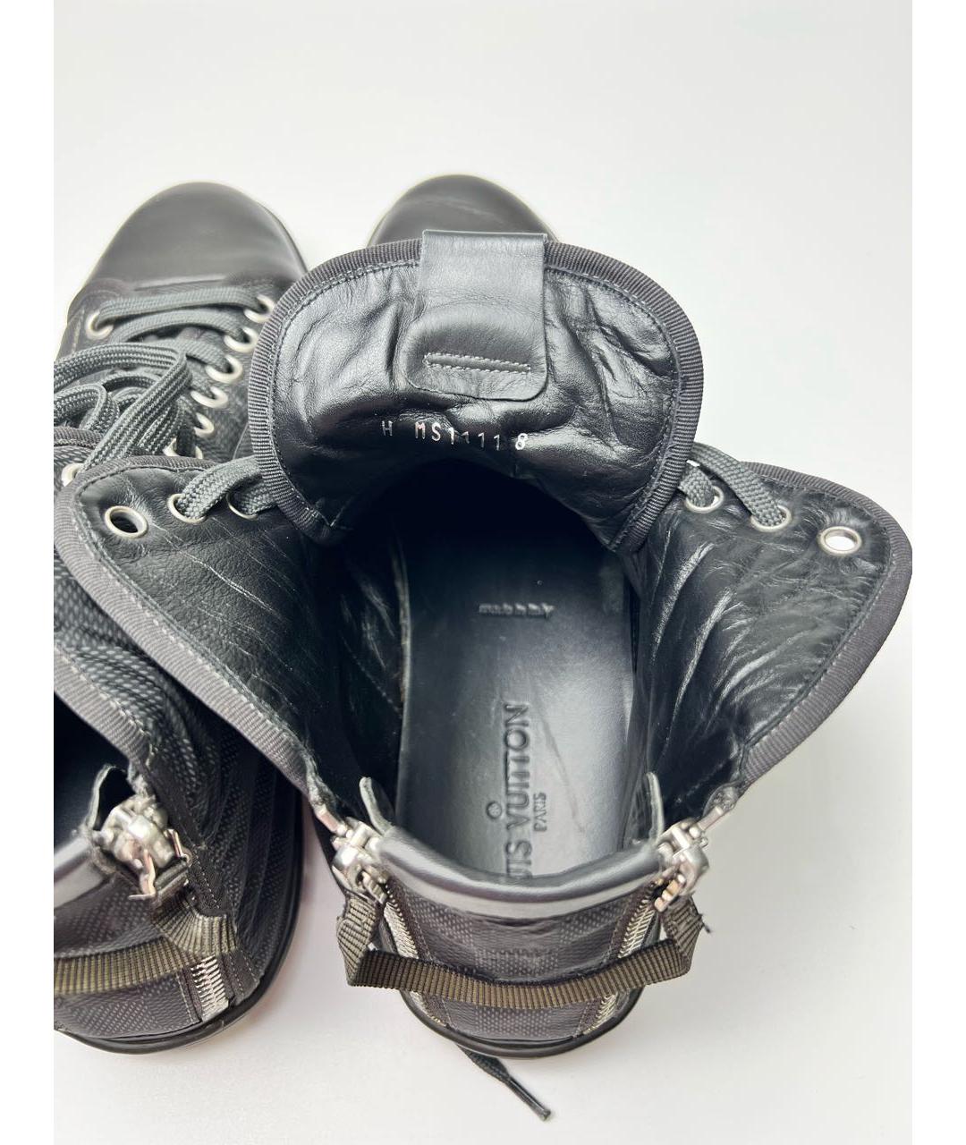 LOUIS VUITTON Черные кожаные высокие кроссовки / кеды, фото 8