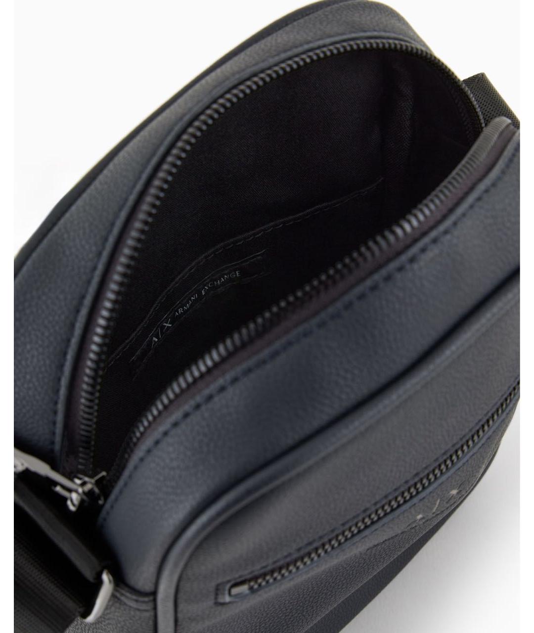 ARMANI EXCHANGE Темно-синяя сумка на плечо из искусственной кожи, фото 4