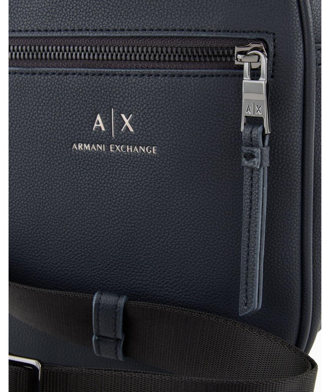 ARMANI EXCHANGE Темно-синяя сумка на плечо из искусственной кожи, фото 5