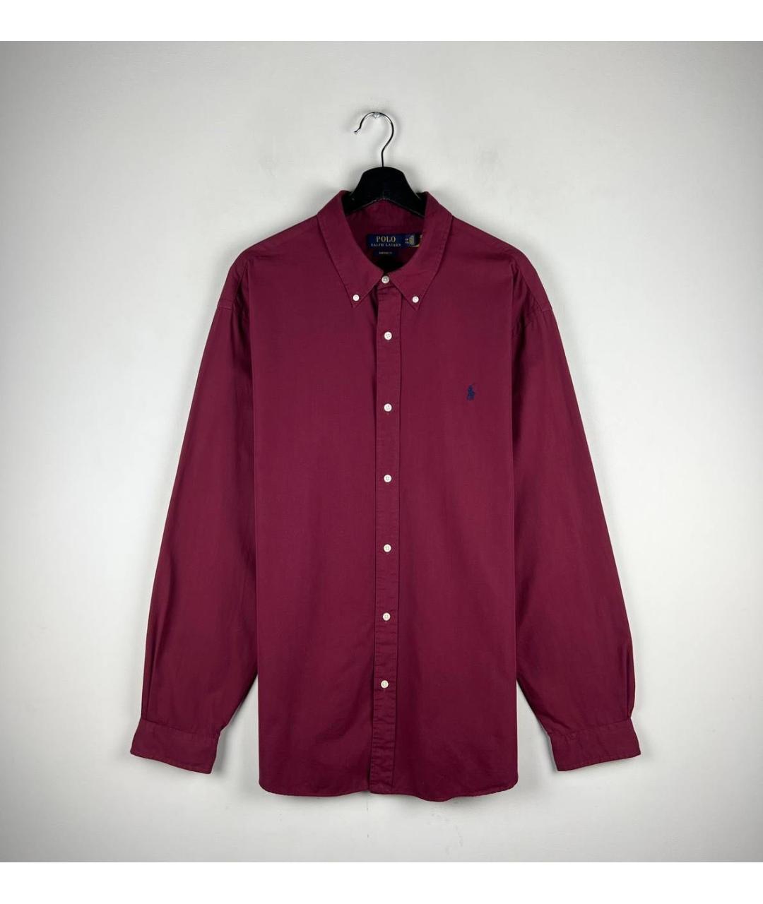 POLO RALPH LAUREN Бордовая хлопковая кэжуал рубашка, фото 5