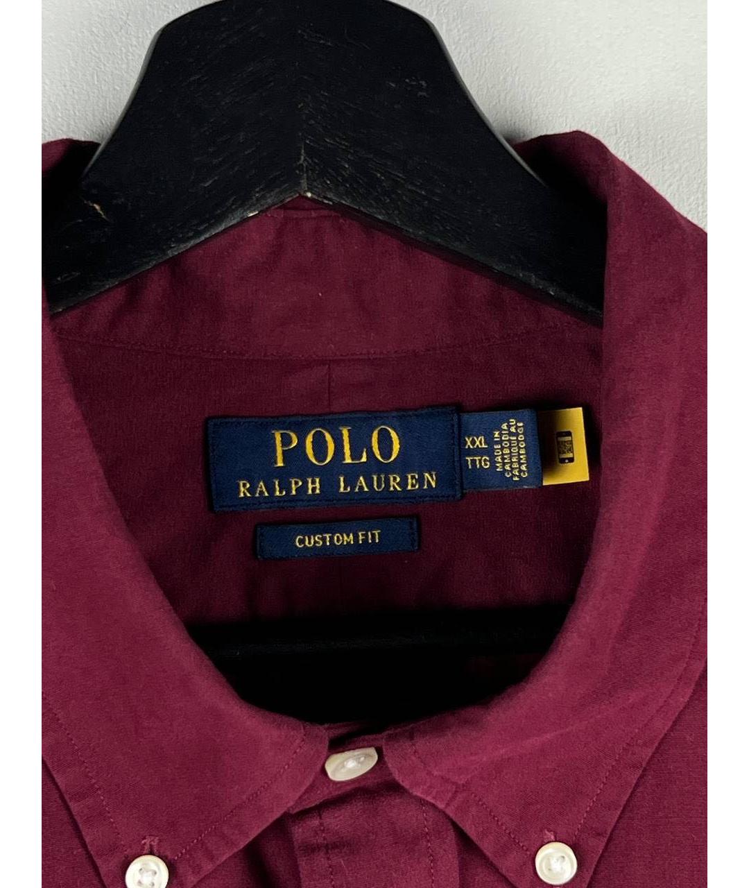 POLO RALPH LAUREN Бордовая хлопковая кэжуал рубашка, фото 2