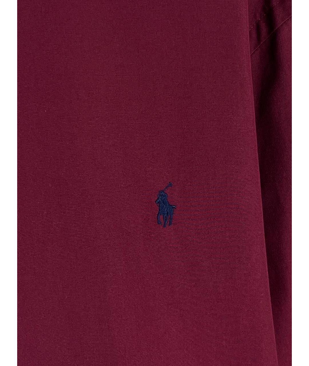 POLO RALPH LAUREN Бордовая хлопковая кэжуал рубашка, фото 3