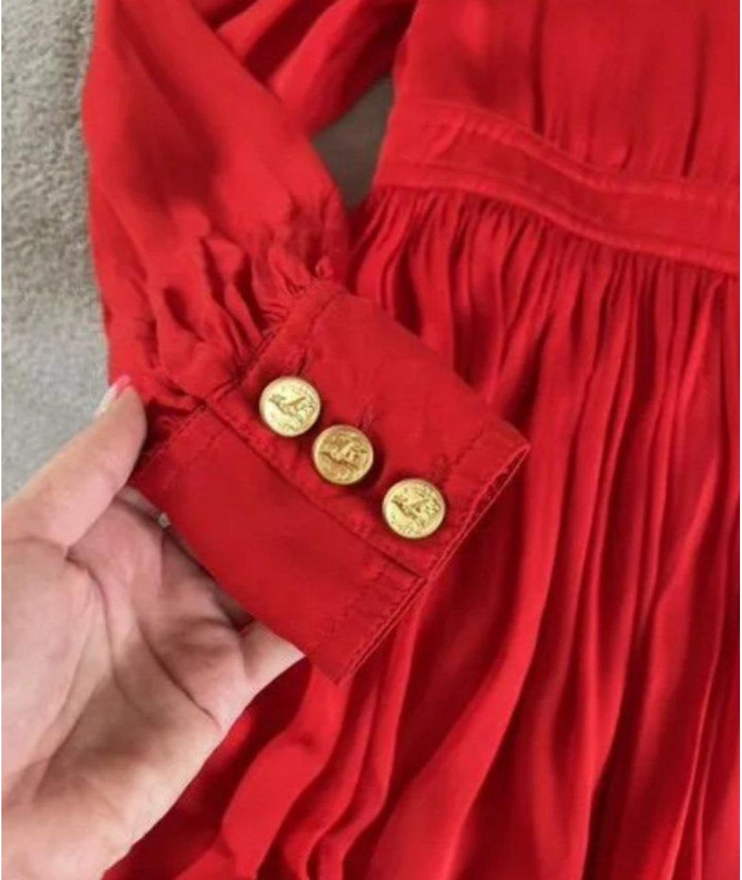 ALEXANDER TEREKHOV Красное шелковое повседневное платье, фото 4