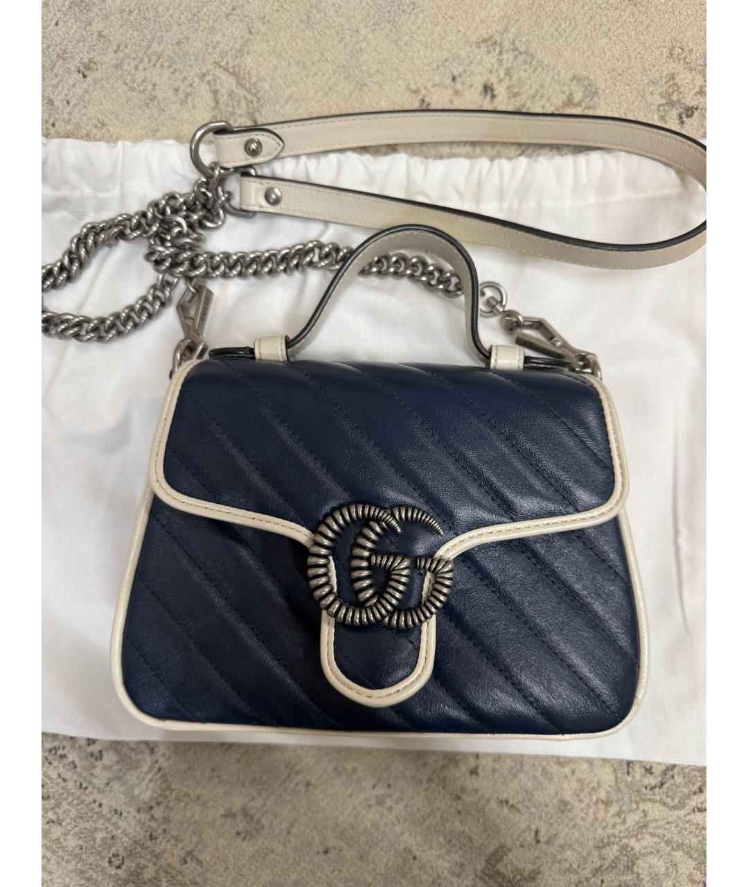 GUCCI Синяя кожаная сумка через плечо, фото 2