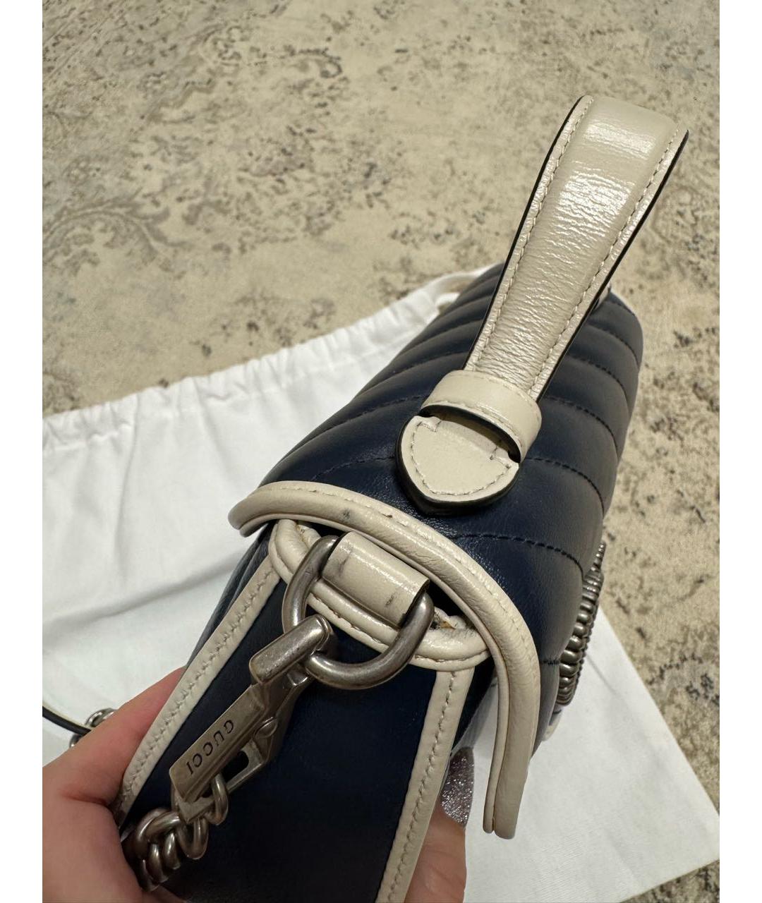 GUCCI Синяя кожаная сумка через плечо, фото 5