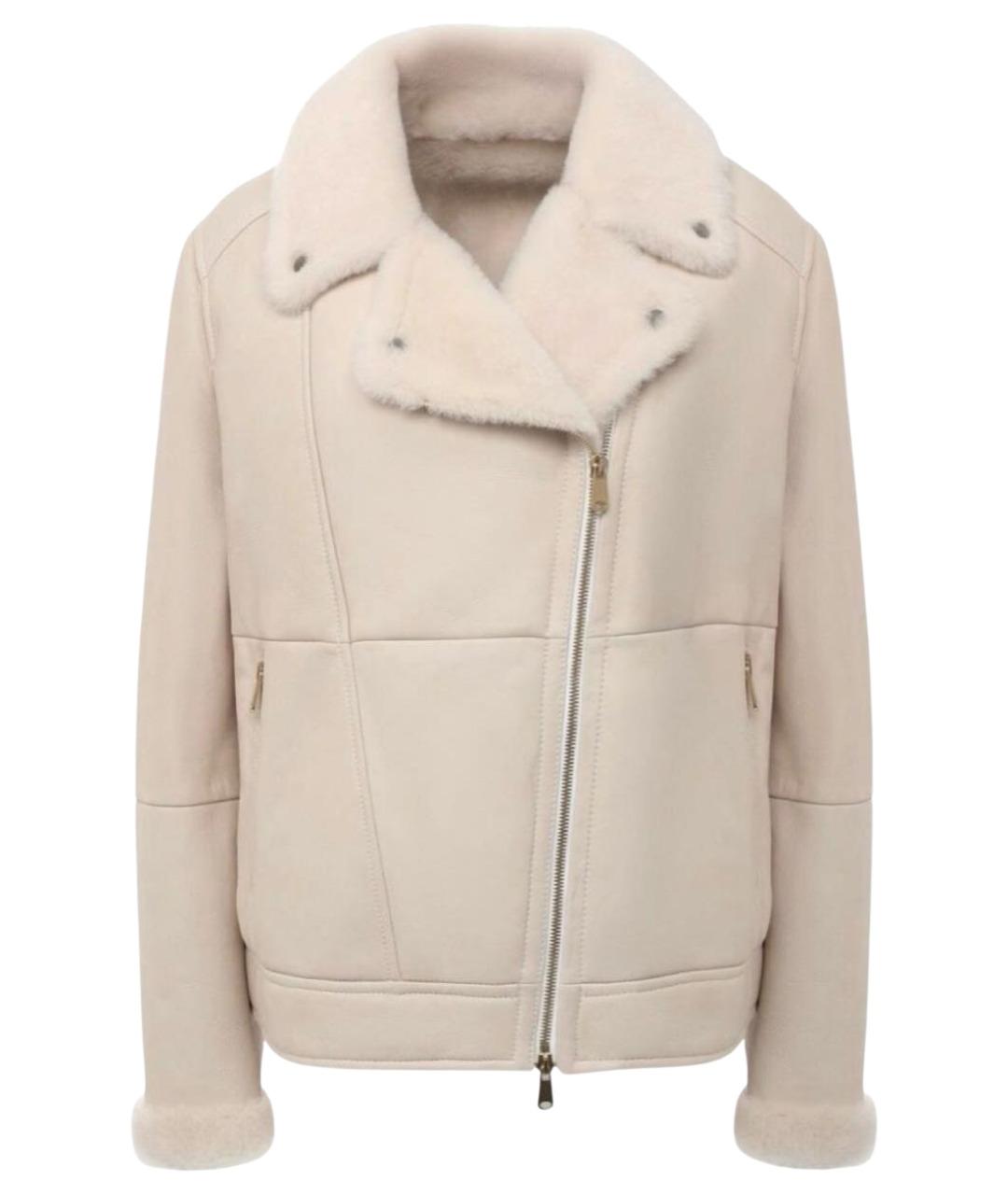 BRUNELLO CUCINELLI Бежевая меховая дубленка, фото 1